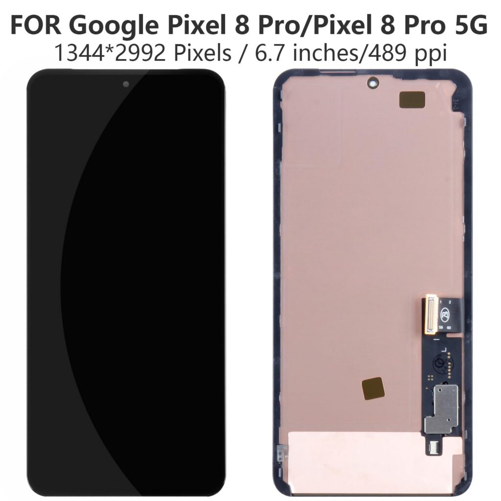 Side-by-side images of Google Pixel 8 front and back.