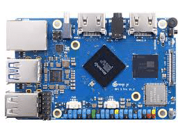 Image of an Orange Pi 5 single board computer.